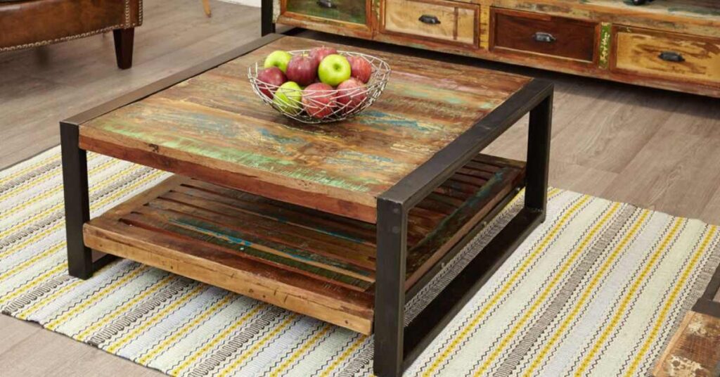 Wood square coffee tables