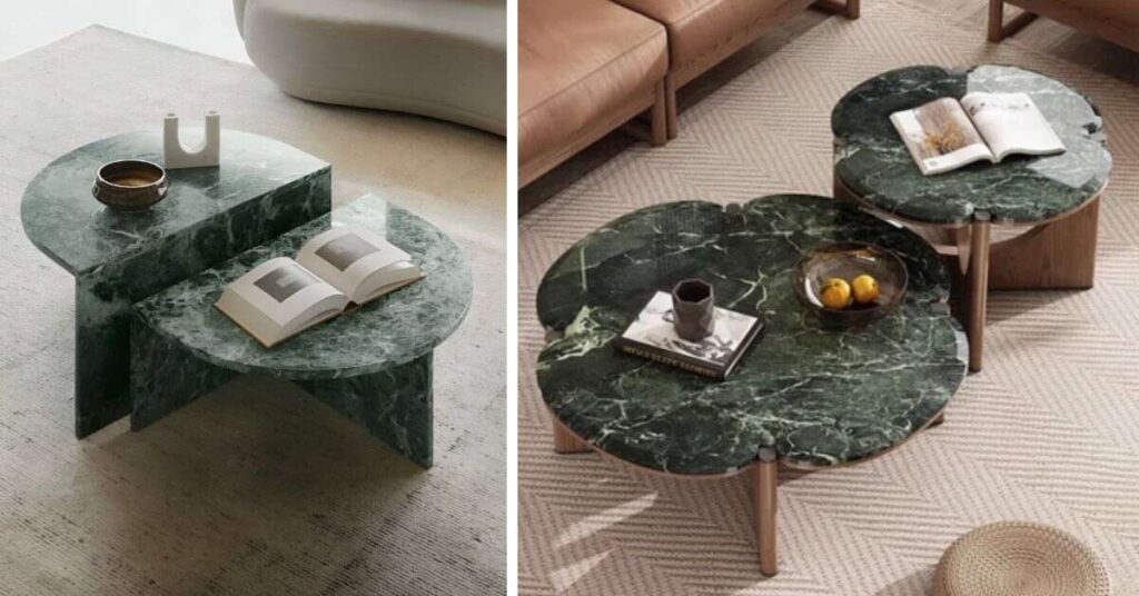 Best Shapes for a Green Marble Coffee Table