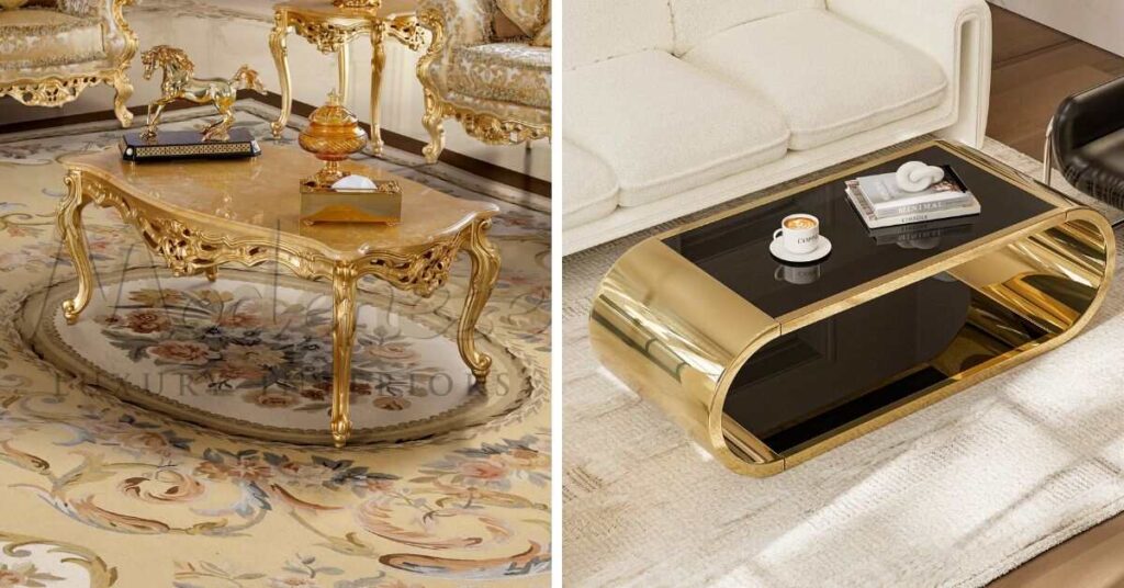 Gold Coffee Table with Glass Marble or Wood Top Which Is Best?