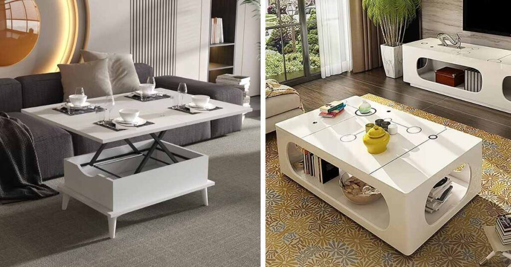 White Coffee Table With Storage