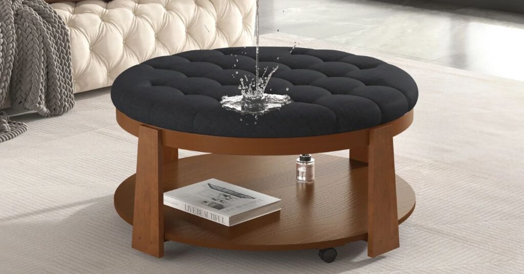 Upholstered Coffee Table with Stools