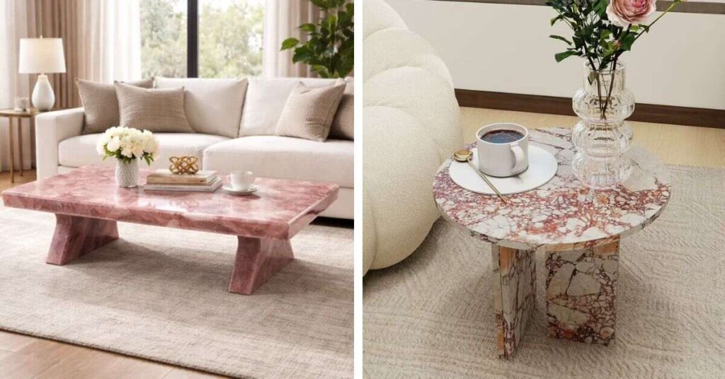 Style a Pink Marble Coffee Table