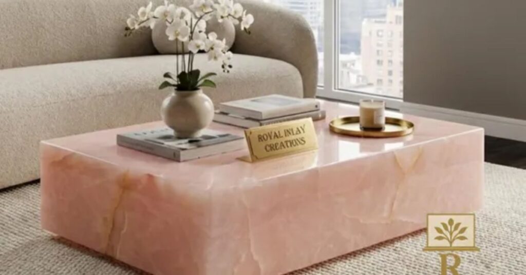 Pink Marble Coffee Table and Modern Interior Design