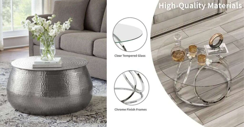 Silver Coffee Table Materials and Finishes