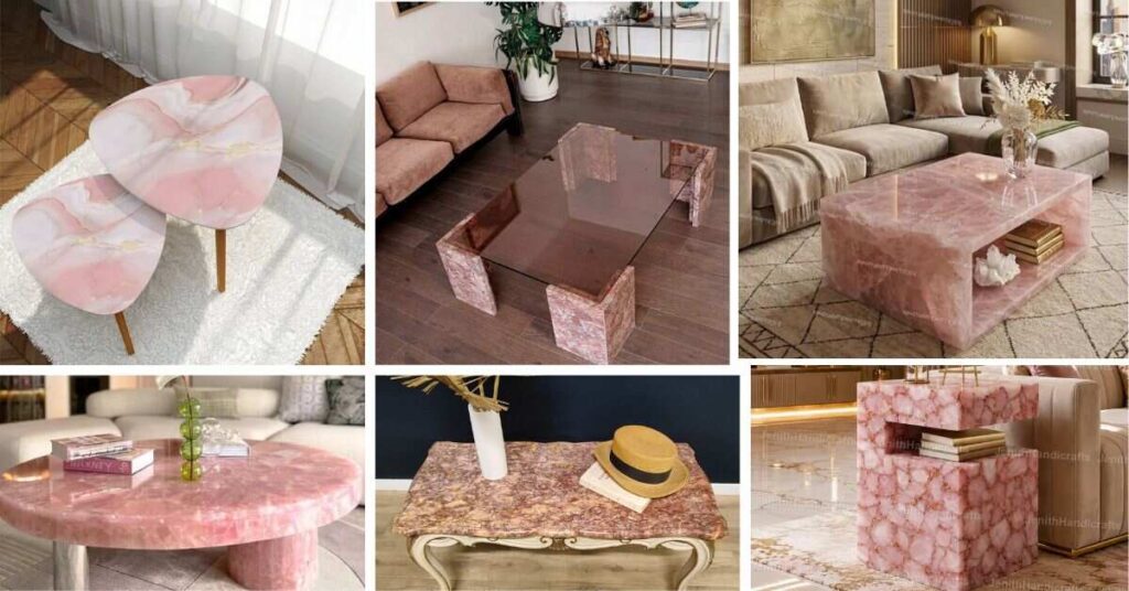 Types of Pink Marble Coffee Table Designs