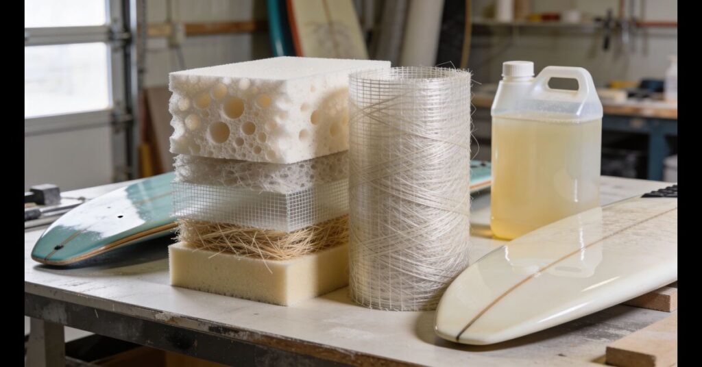 Materials Used in Surfboard Coffee Table