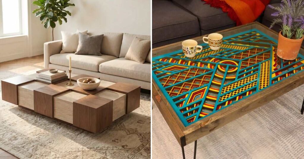 Best Color Combinations for Geometric Wood Coffee Tables