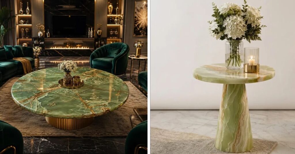 Luxury Green Marble Coffee Table Ideas for Elegant Interiors