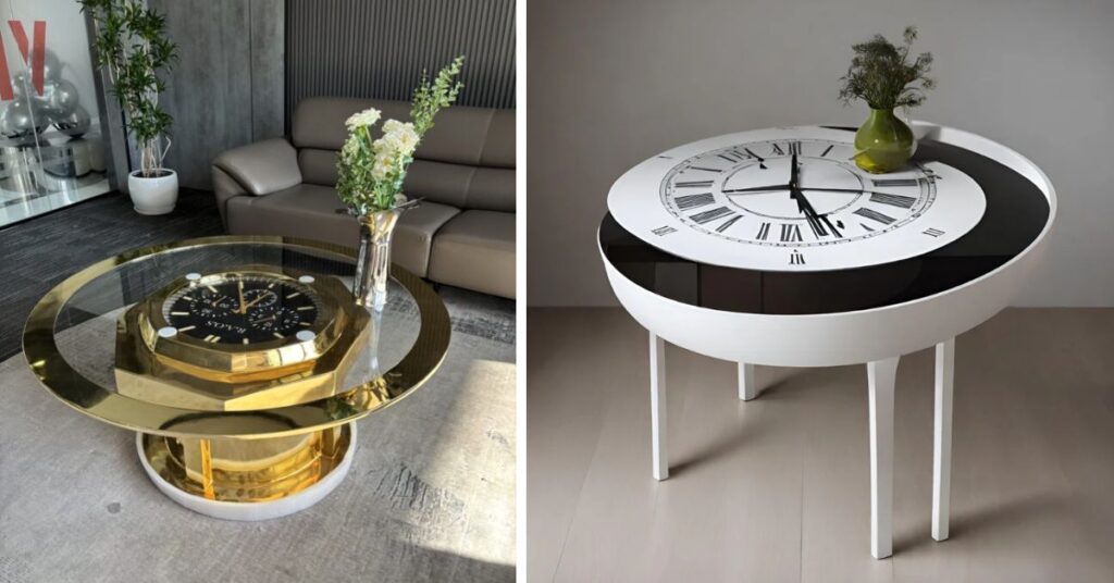 Modern Glass Clock Coffee Table Designs for Luxury Spaces