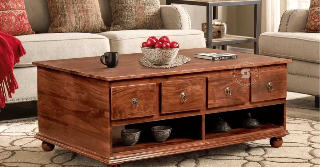Sheesham Wood Coffee Table with Storage Options