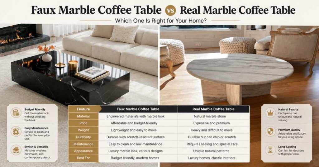 Faux vs Real Marble Coffee Table