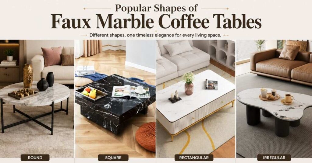 Popular Shapes of Faux Marble Coffee Tables