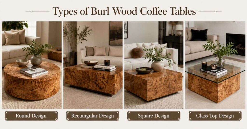 Types of Burl Wood Coffee Tables
