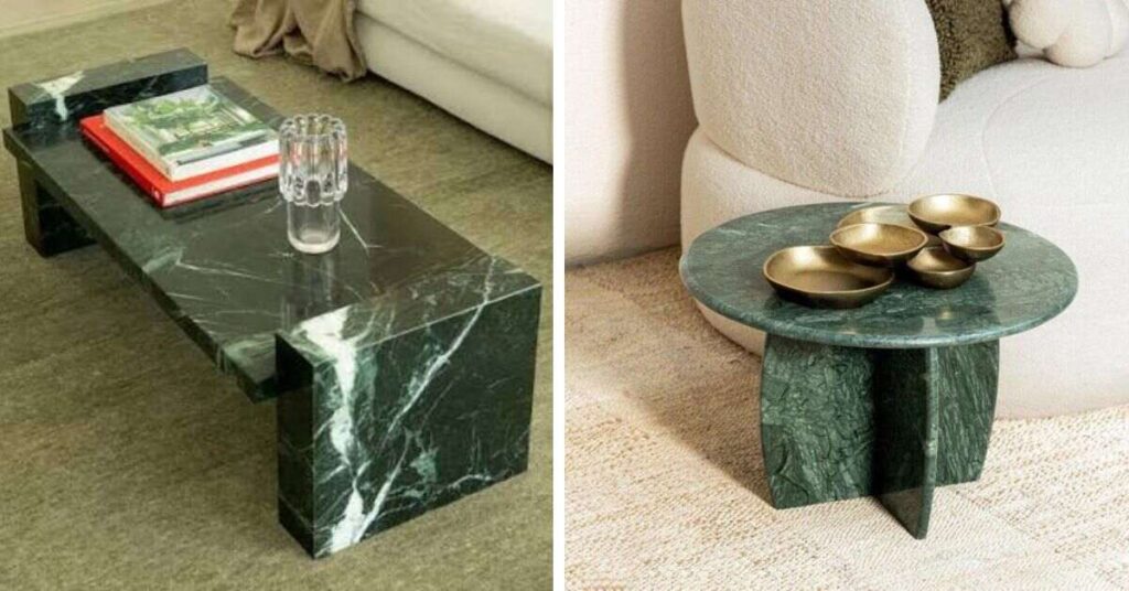 Modern Dark Green Marble Coffee Table Ideas