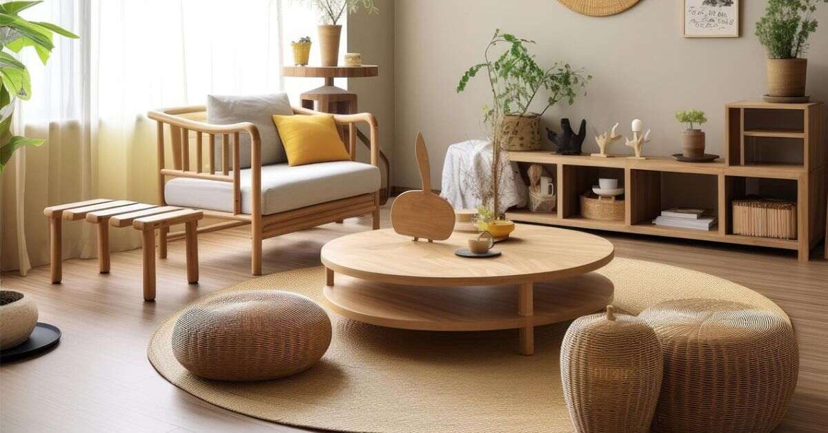 round wooden coffee table