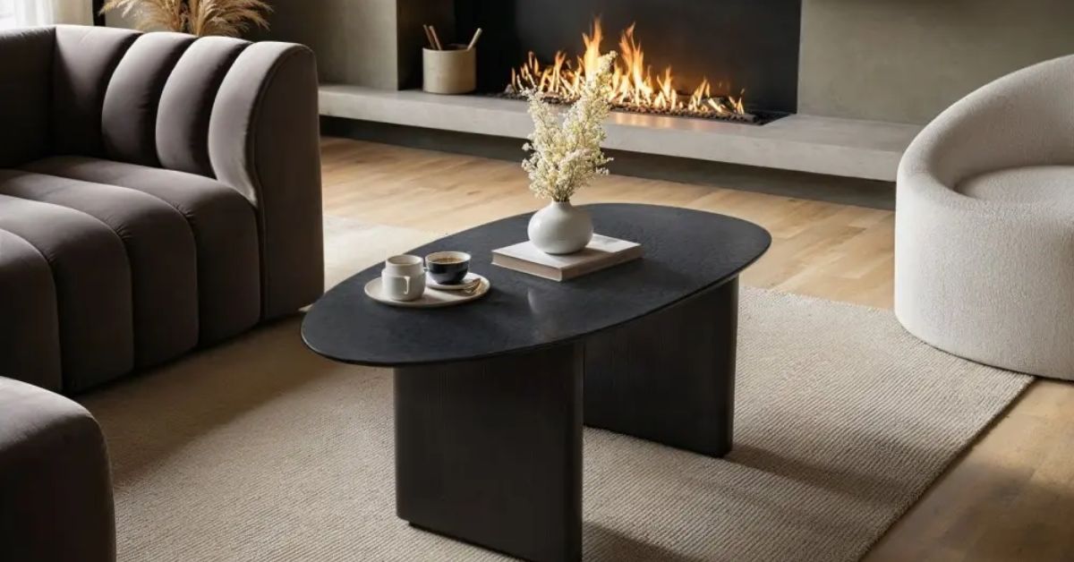 Black Oval Coffee Table