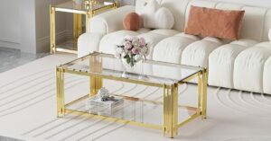 gold glass coffee table