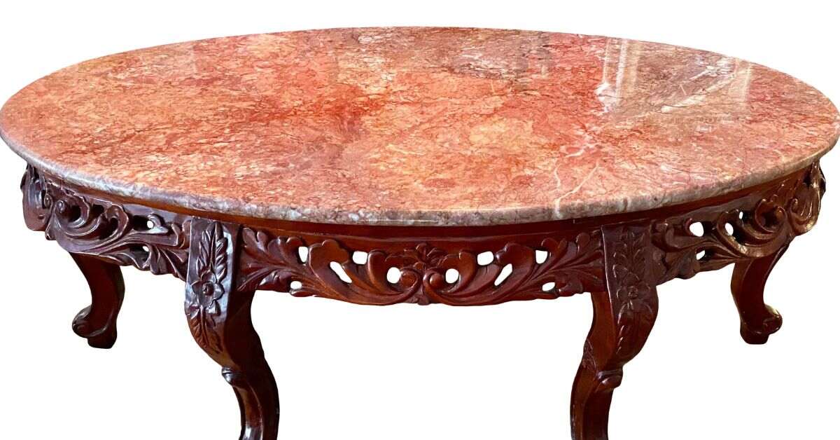 Pink Marble Coffee Table