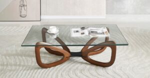 coffee table glass top wood