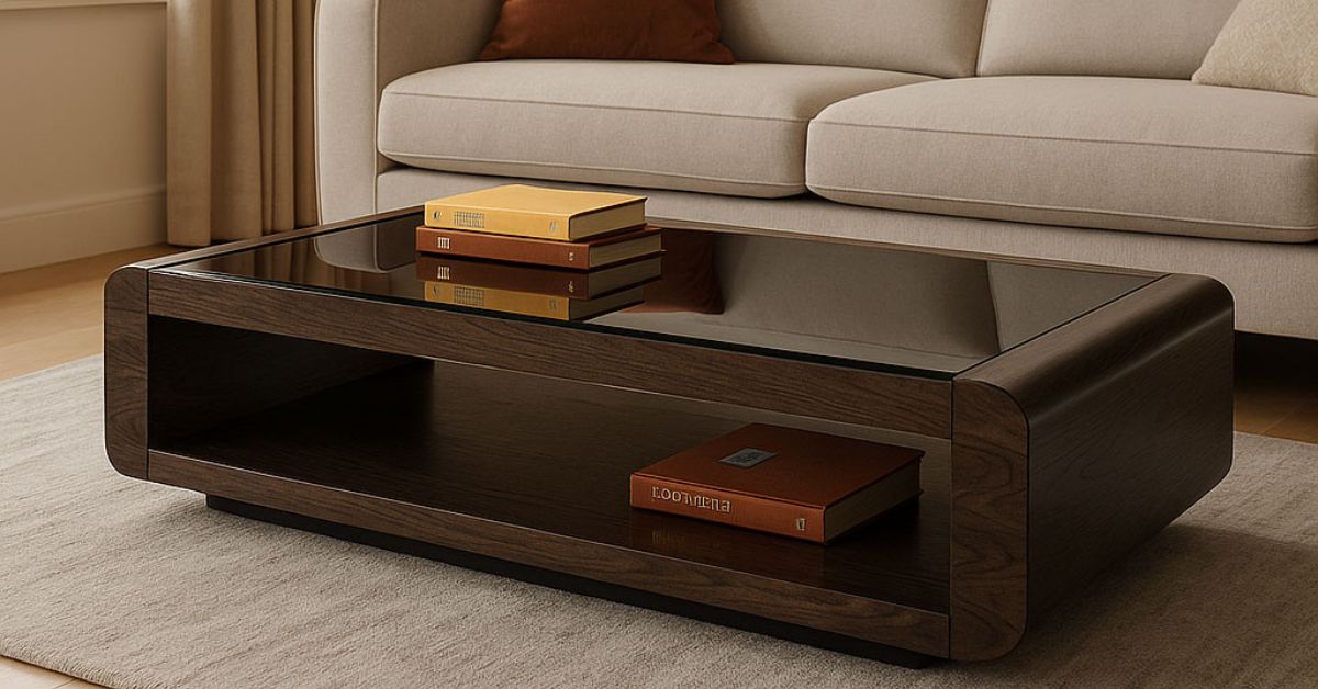 dark wood coffee table