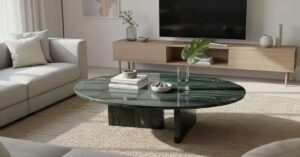 Green Marble Round Coffee Table